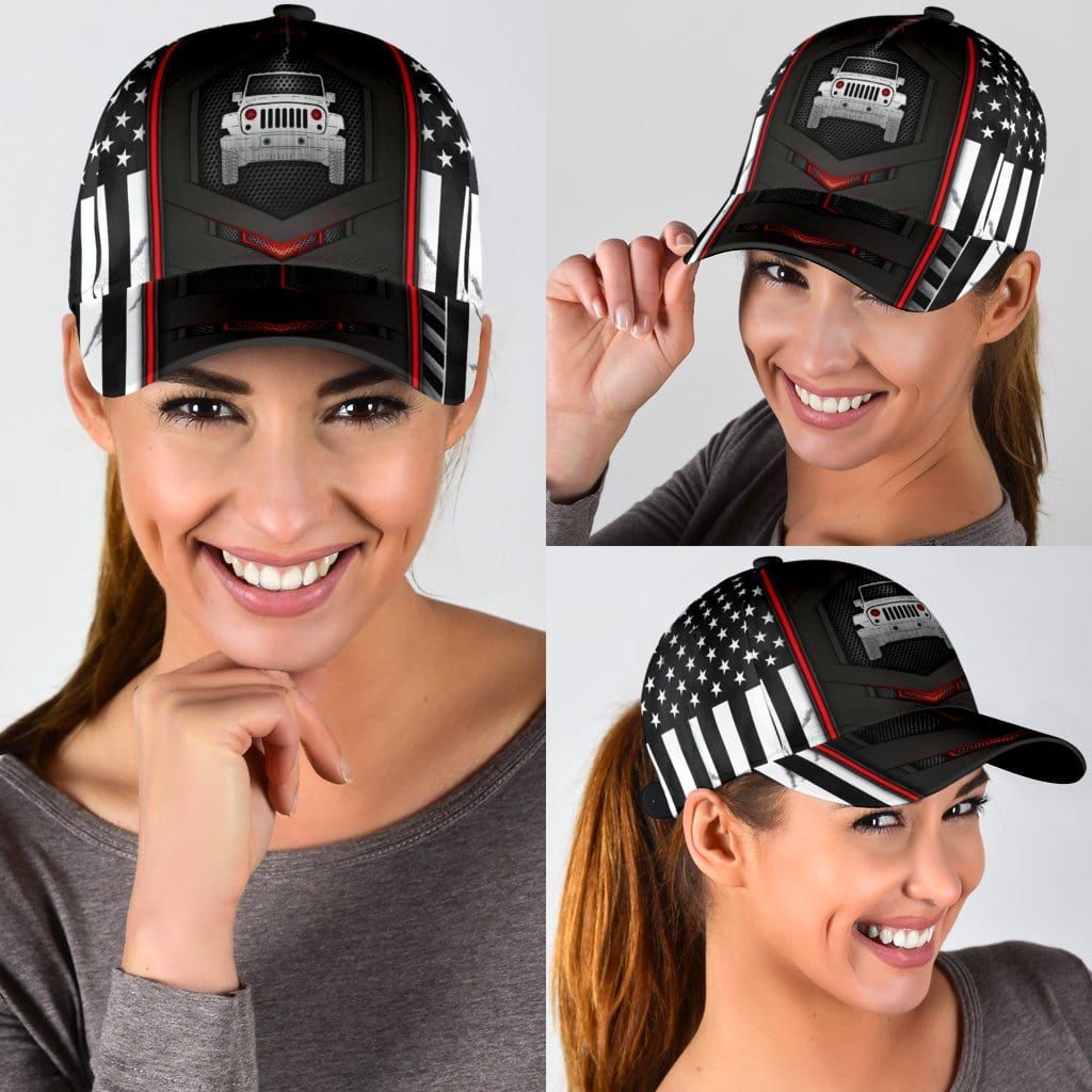 Jeep Girl American Flag Hat Gift For Dad