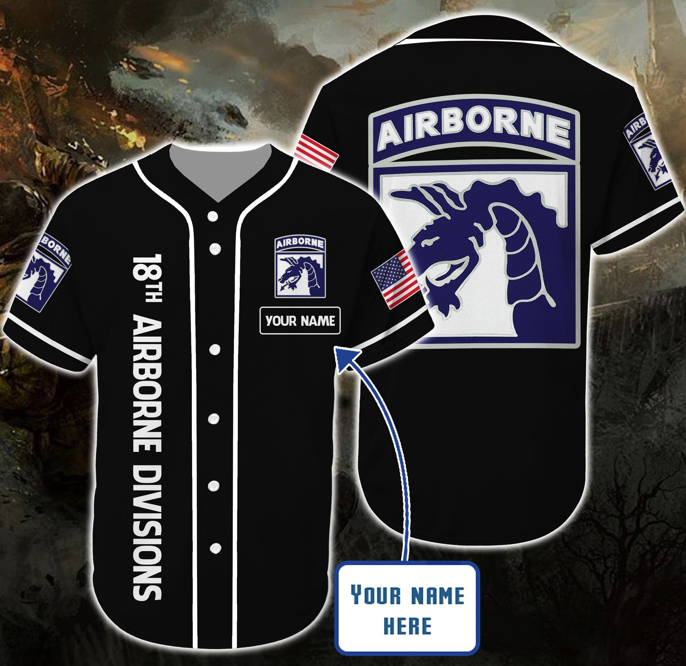 personalized-custom-name-18th-airborne-divisions-baseball-tee-jersey-shirt