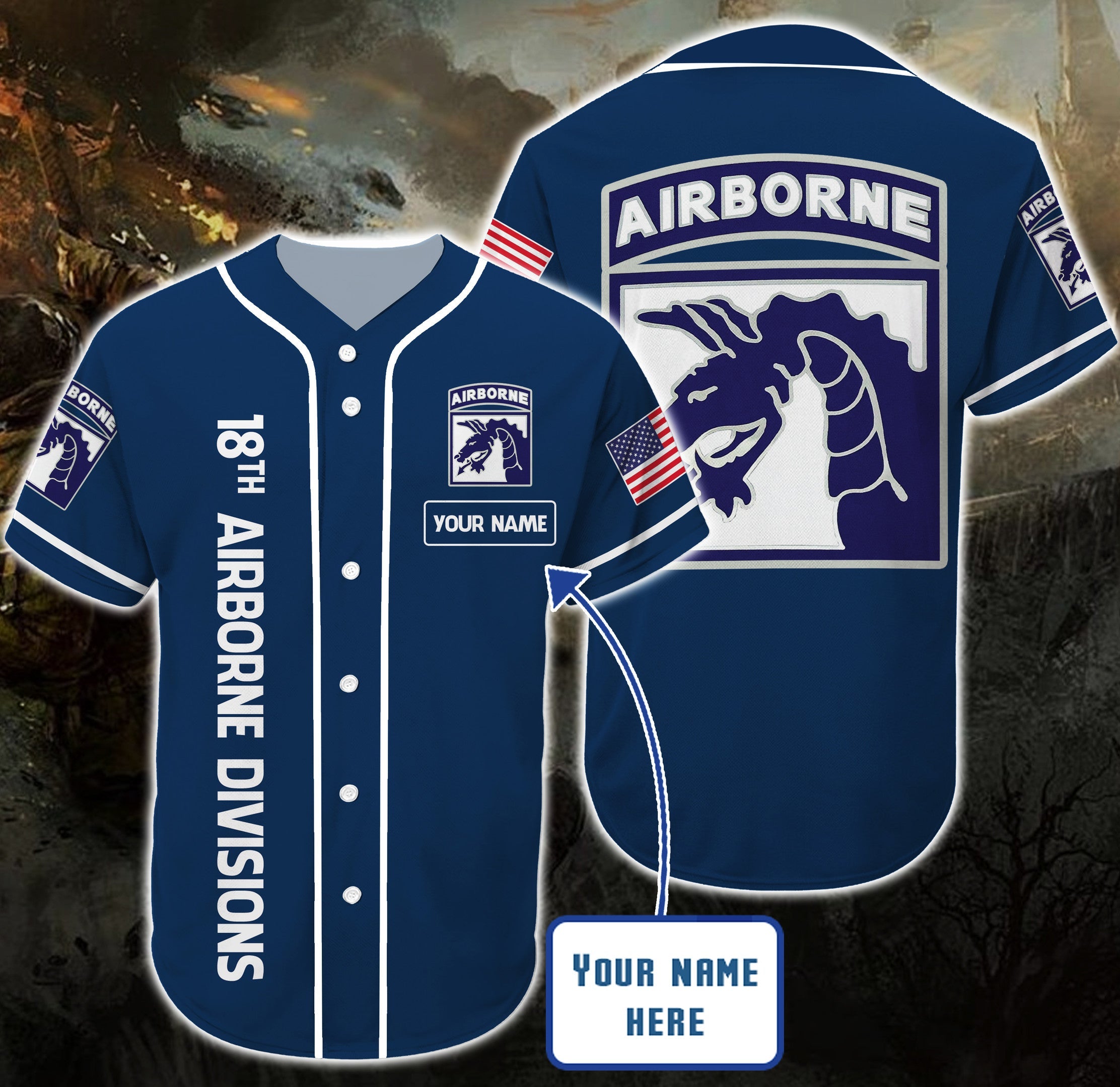 personalized-custom-name-18th-airborne-divisions-baseball-tee-jersey-shirt