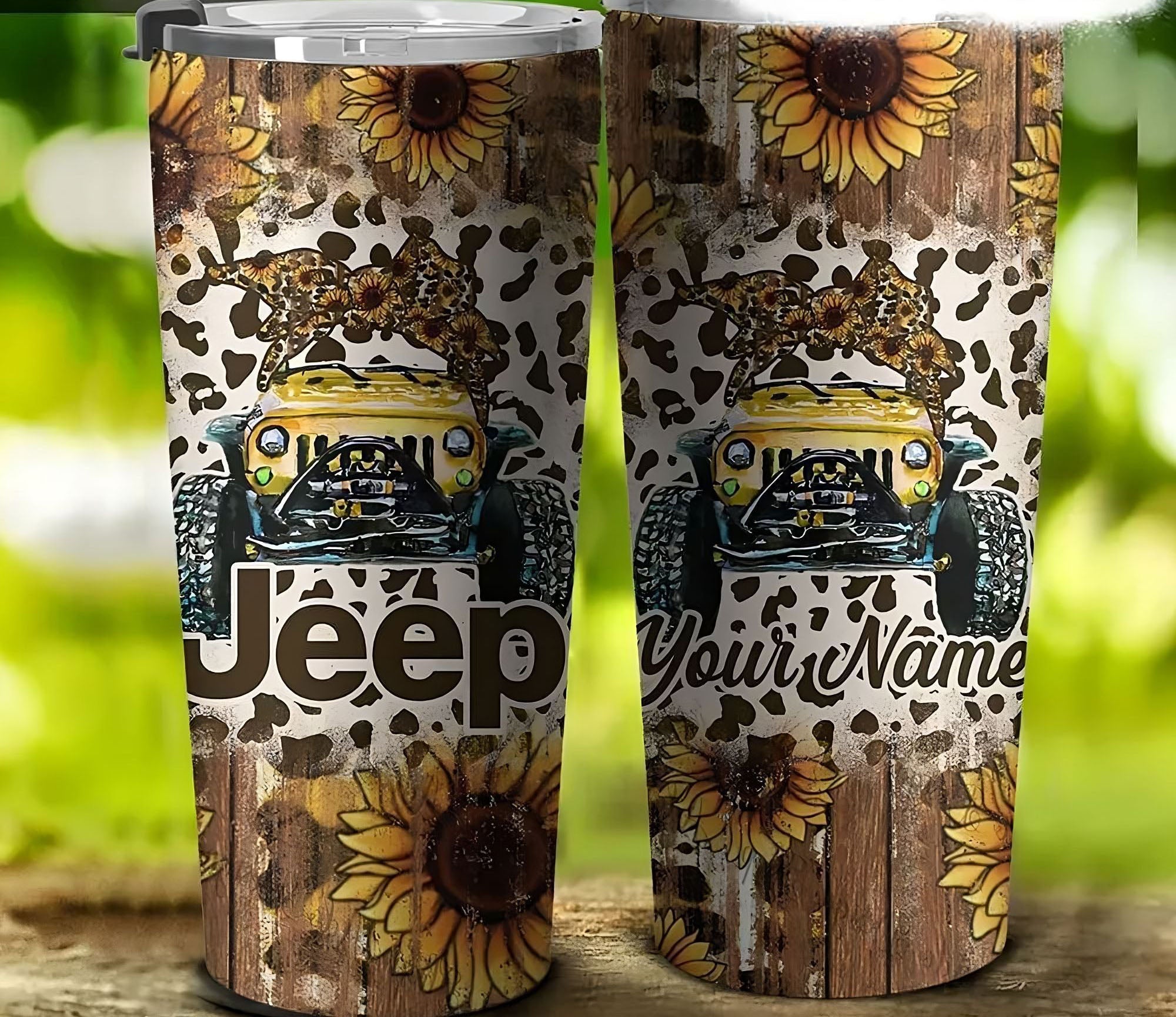 personalized-jeep-sunflower-wood-tumbler