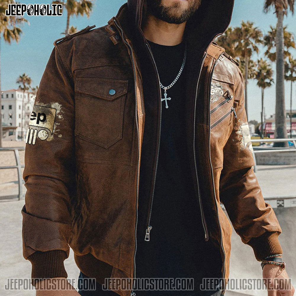 Jeep Life Dirty Leather Jacket
