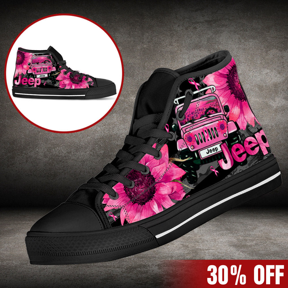 jeep-sunflower-breast-cancer-high-top-canvas-shoes
