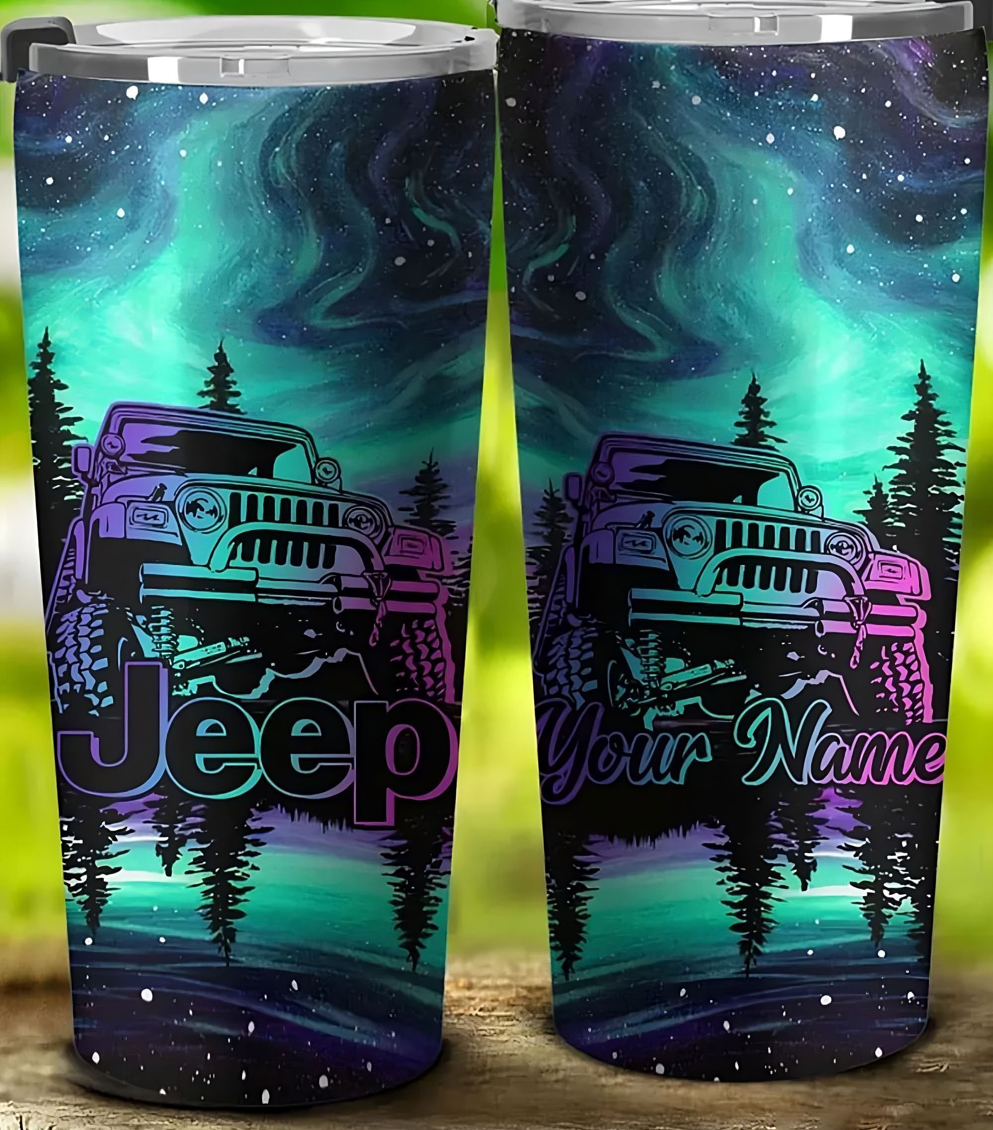 personalized-jeep-painting-forest-tumbler