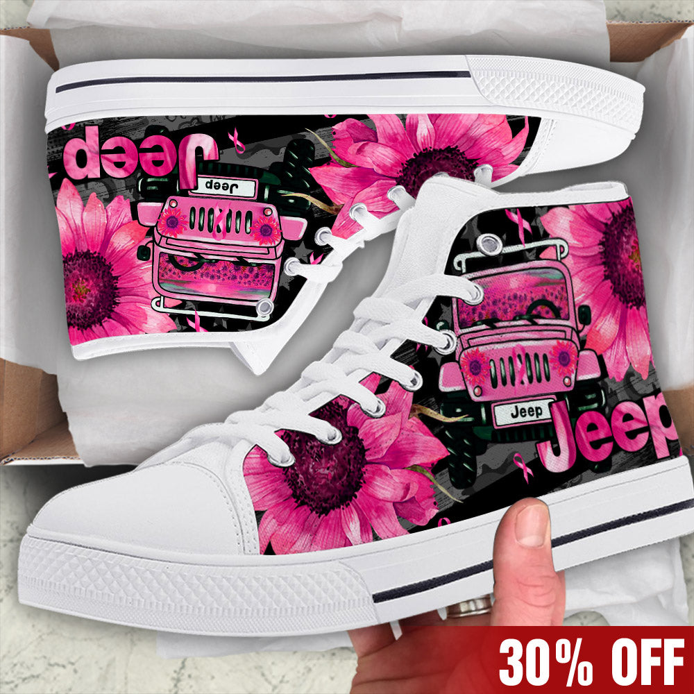 jeep-sunflower-breast-cancer-high-top-canvas-shoes
