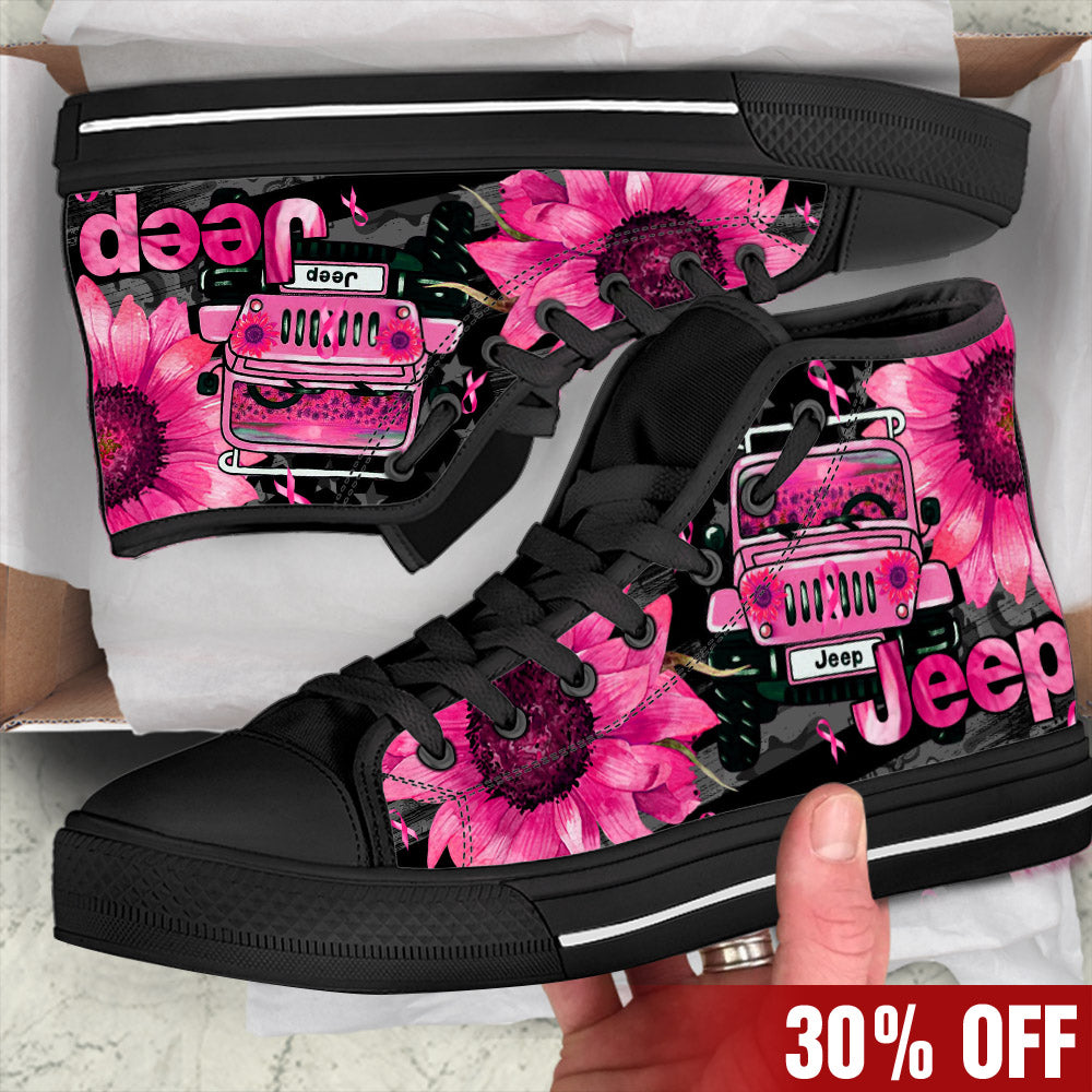 jeep-sunflower-breast-cancer-high-top-canvas-shoes