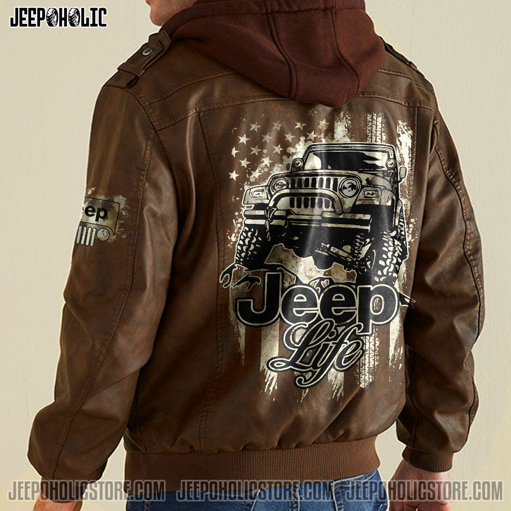 Jeep Life Dirty Leather Jacket