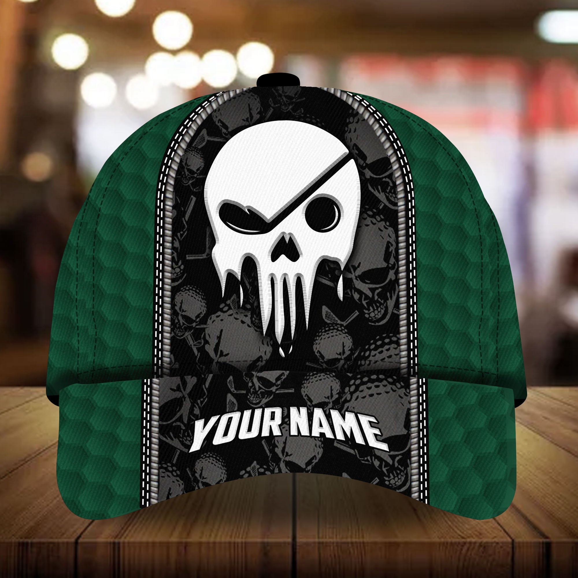 Cool SKull Golf Lover Cap Golfing Hats 3D Multicolor Personalized