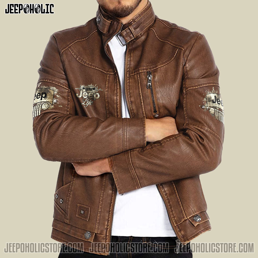 Jeep Life Dirty Leather Jacket