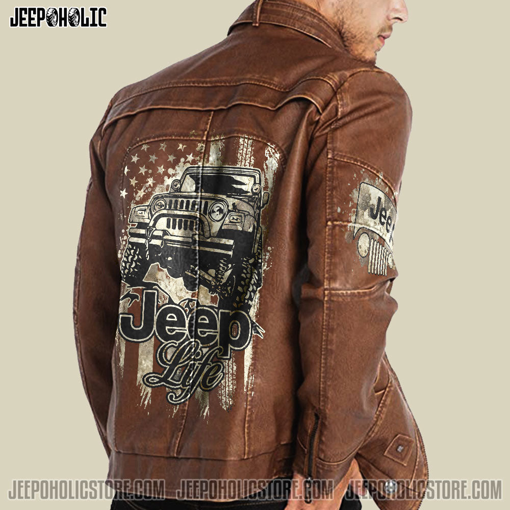 Jeep Life Dirty Leather Jacket