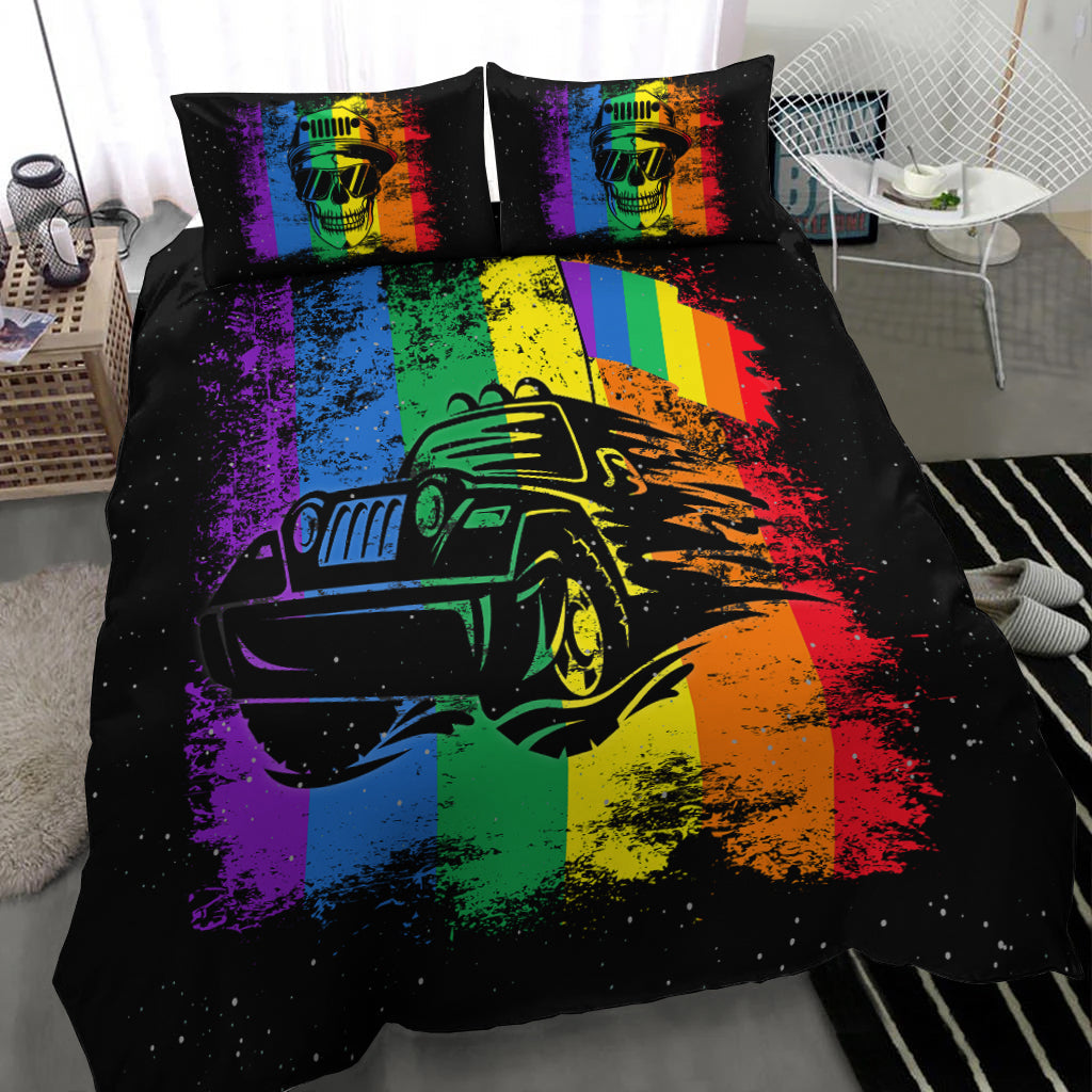 Jeep Skull LGBT Galaxy Bedding Set - LT12
