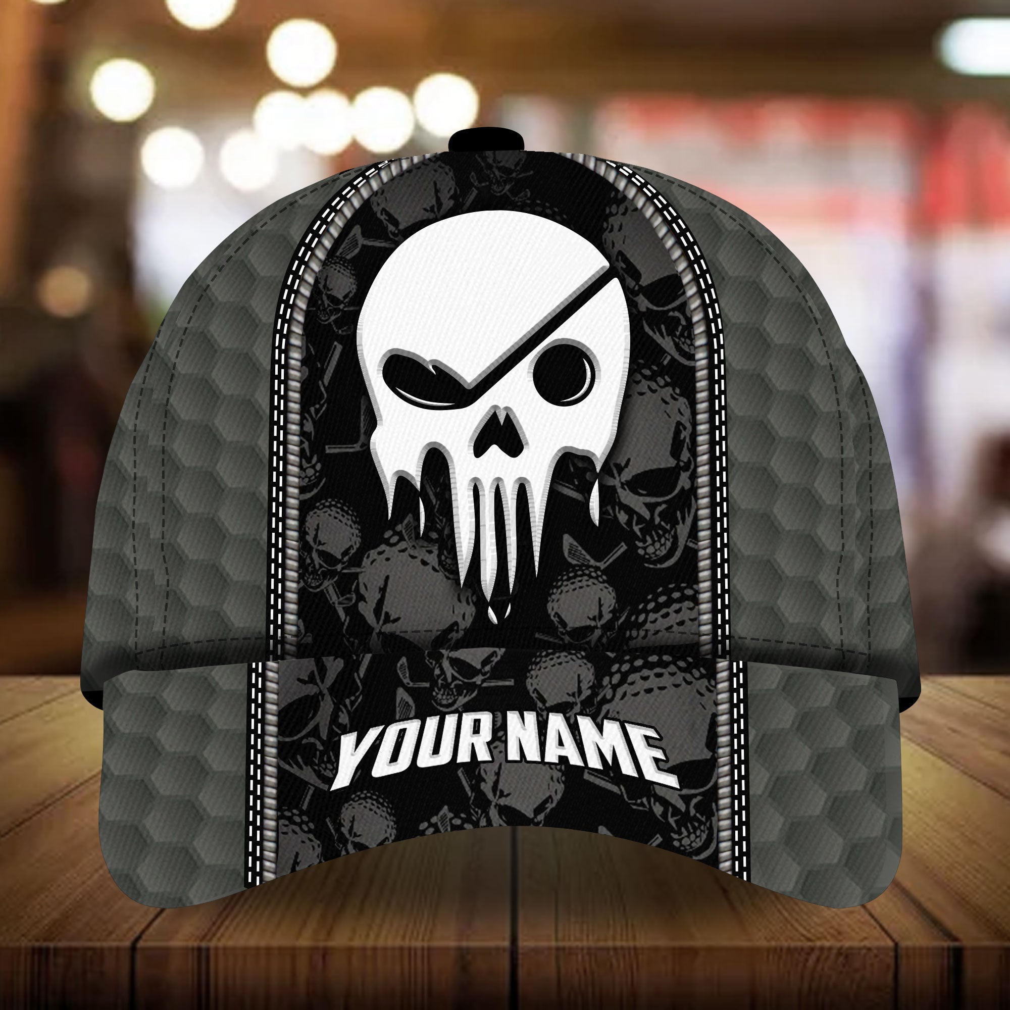 Cool SKull Golf Lover Cap Golfing Hats 3D Multicolor Personalized