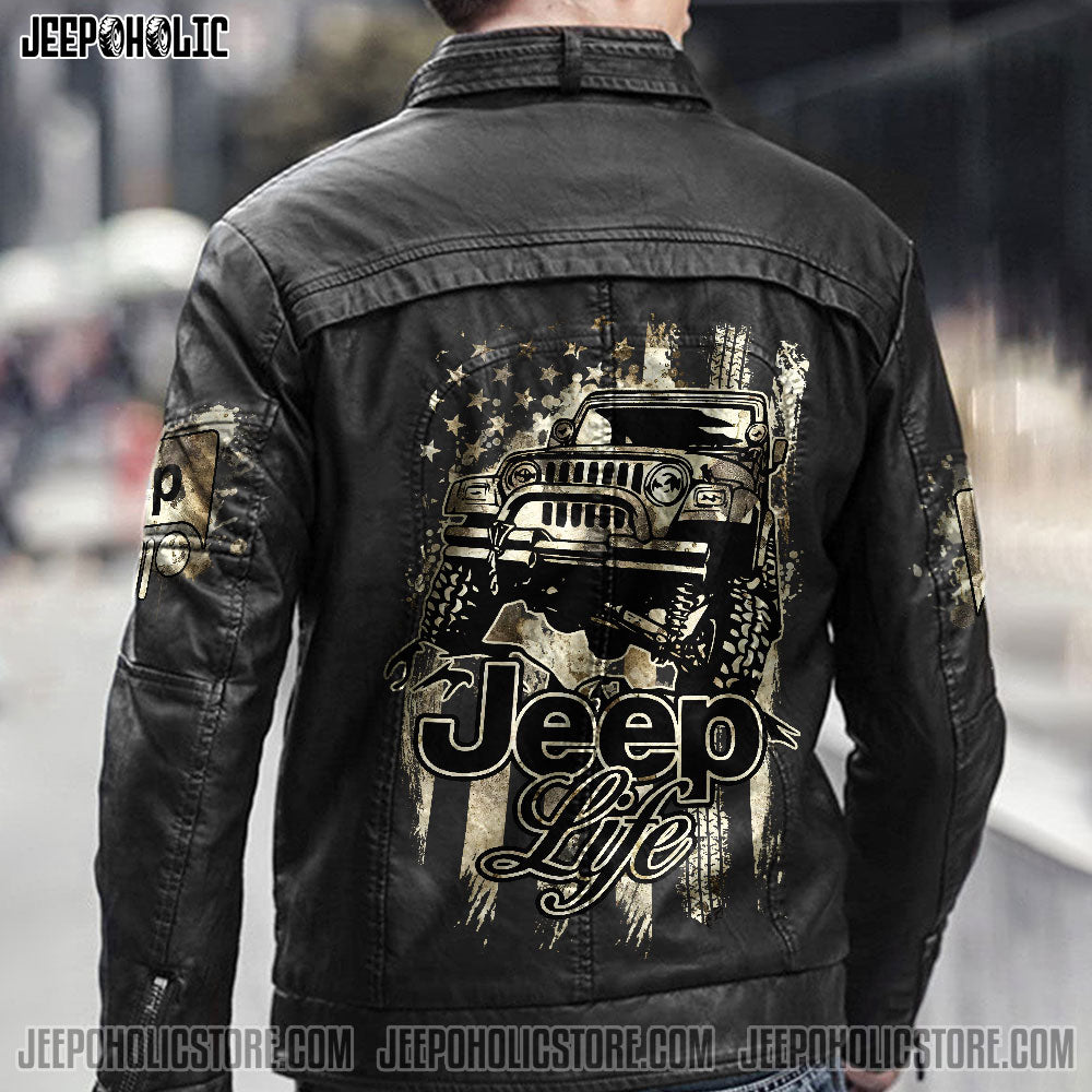 Jeep Life Dirty Leather Jacket