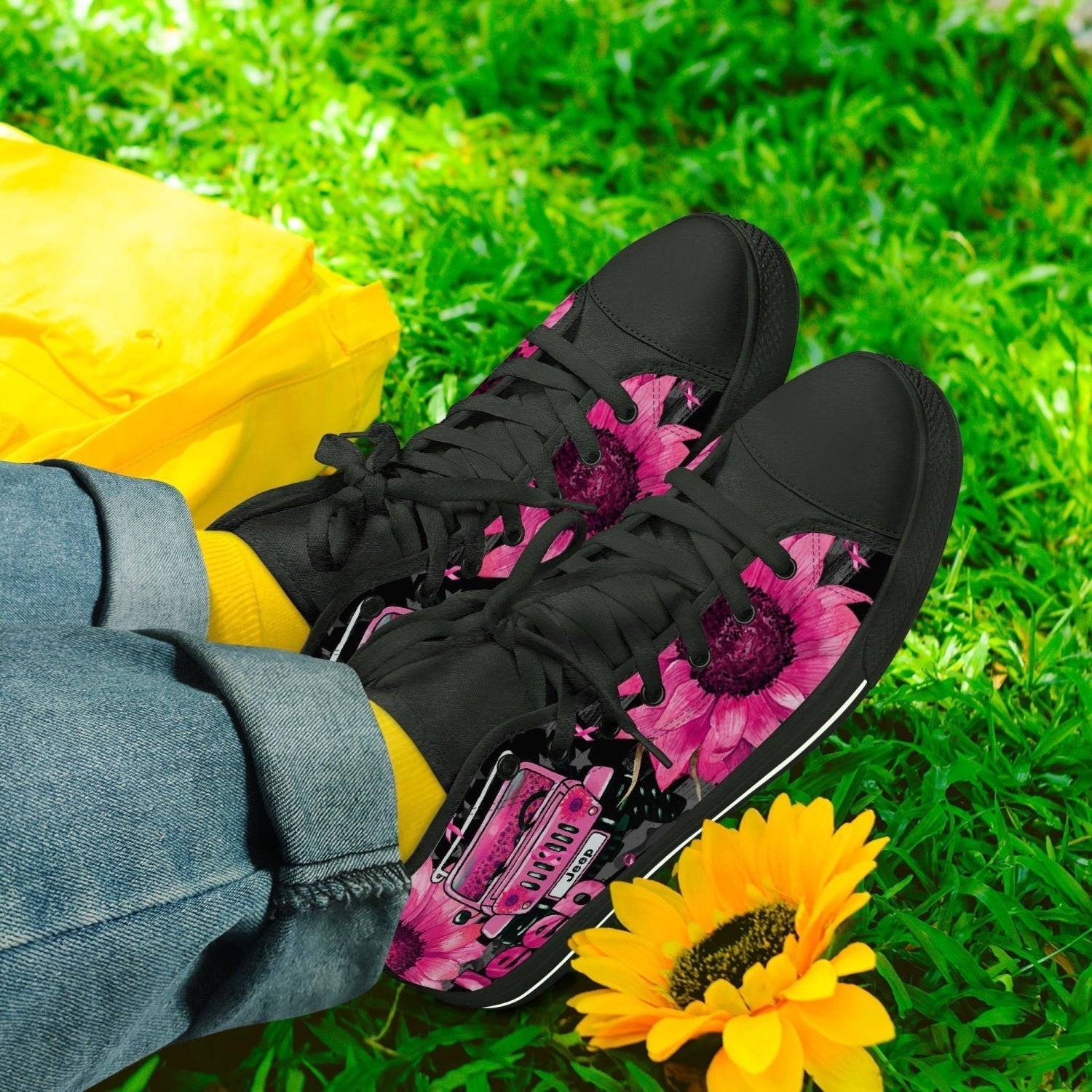 jeep-sunflower-breast-cancer-high-top-canvas-shoes
