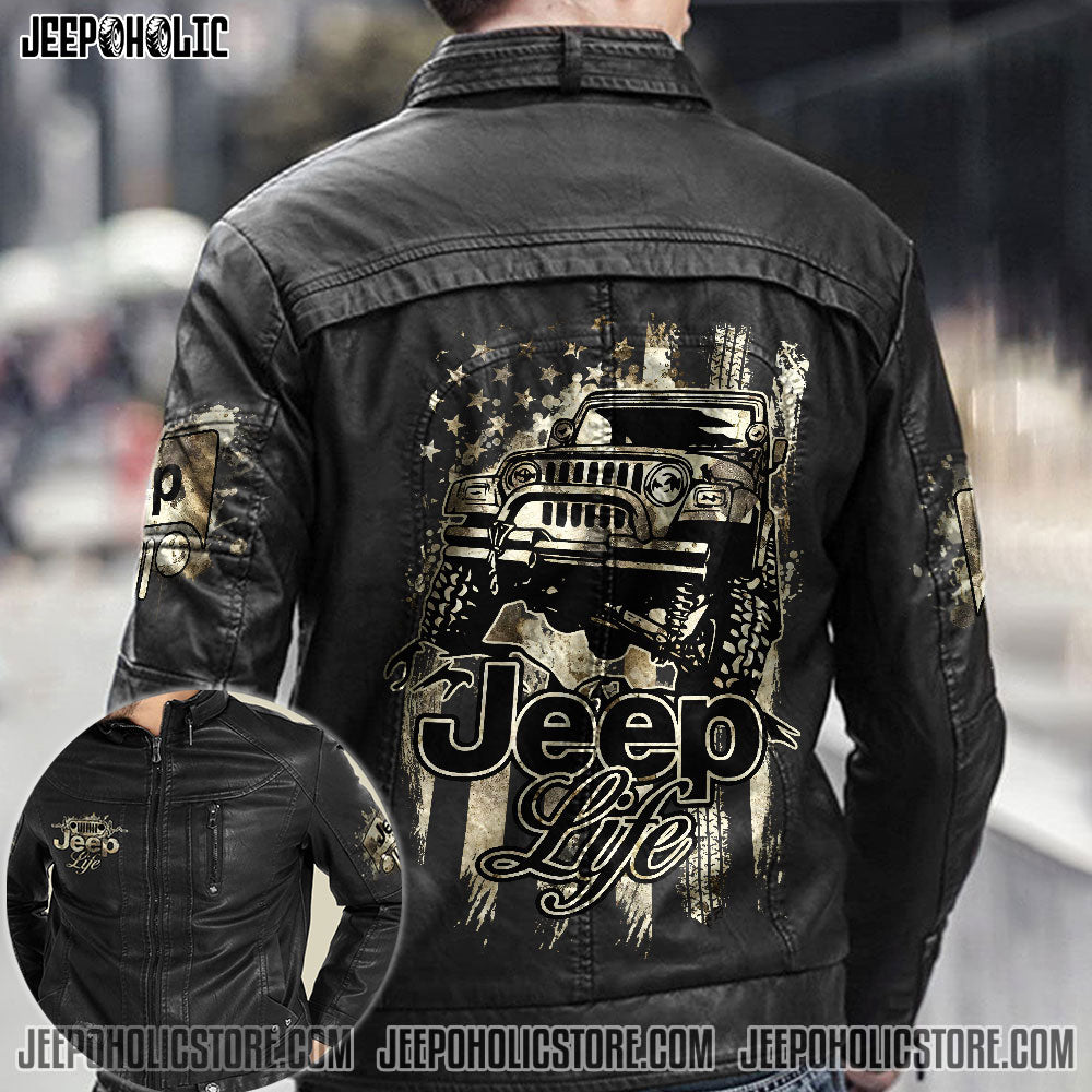 Jeep Life Dirty Leather Jacket