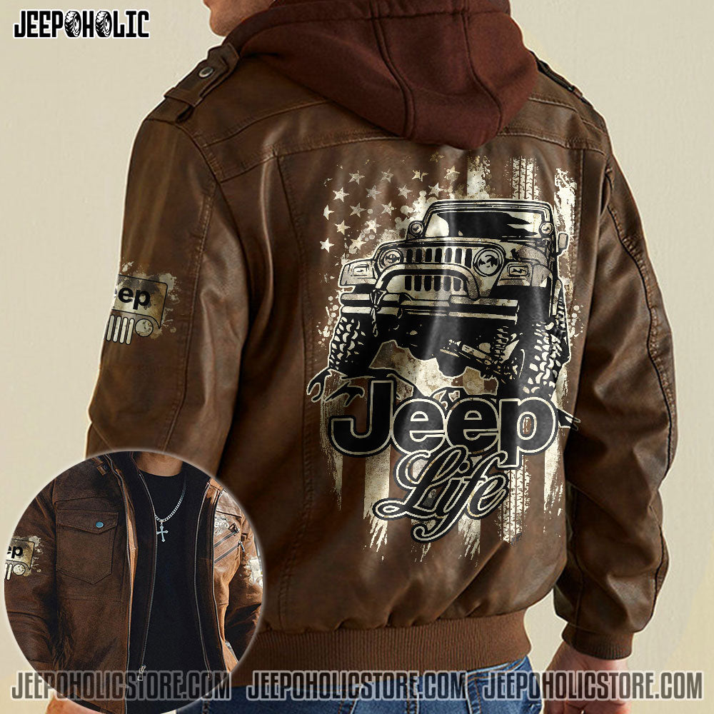 Jeep Life Dirty Leather Jacket