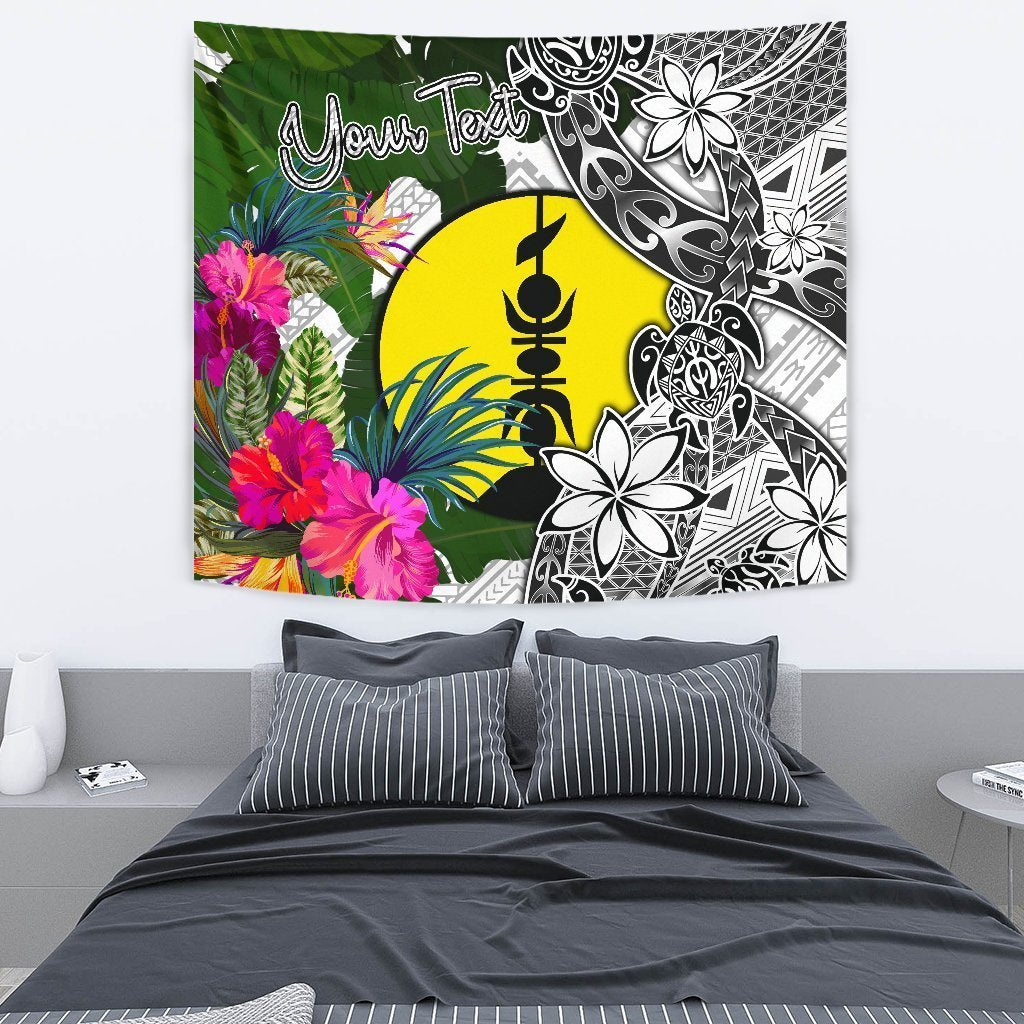 new-caledonia-custom-personalised-tapestry-white-turtle-plumeria-banana-leaf