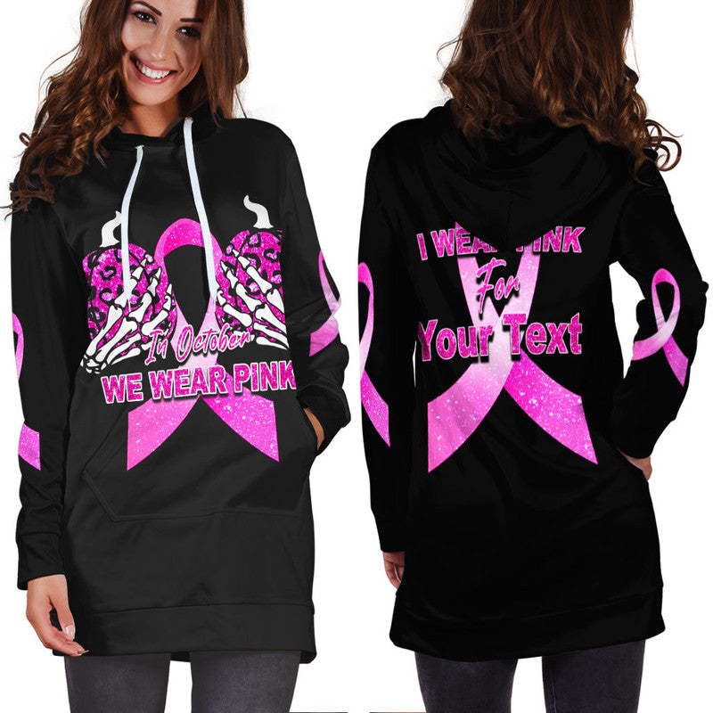custom-personalised-breast-cancer-hoodie-dress-save-the-pumpkins-black-style