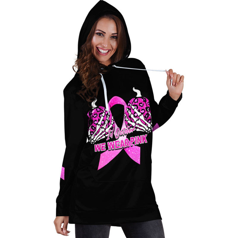 custom-personalised-breast-cancer-hoodie-dress-save-the-pumpkins-black-style