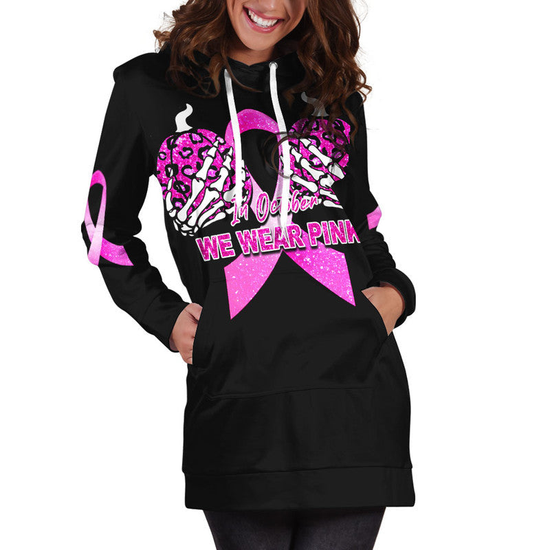 custom-personalised-breast-cancer-hoodie-dress-save-the-pumpkins-black-style