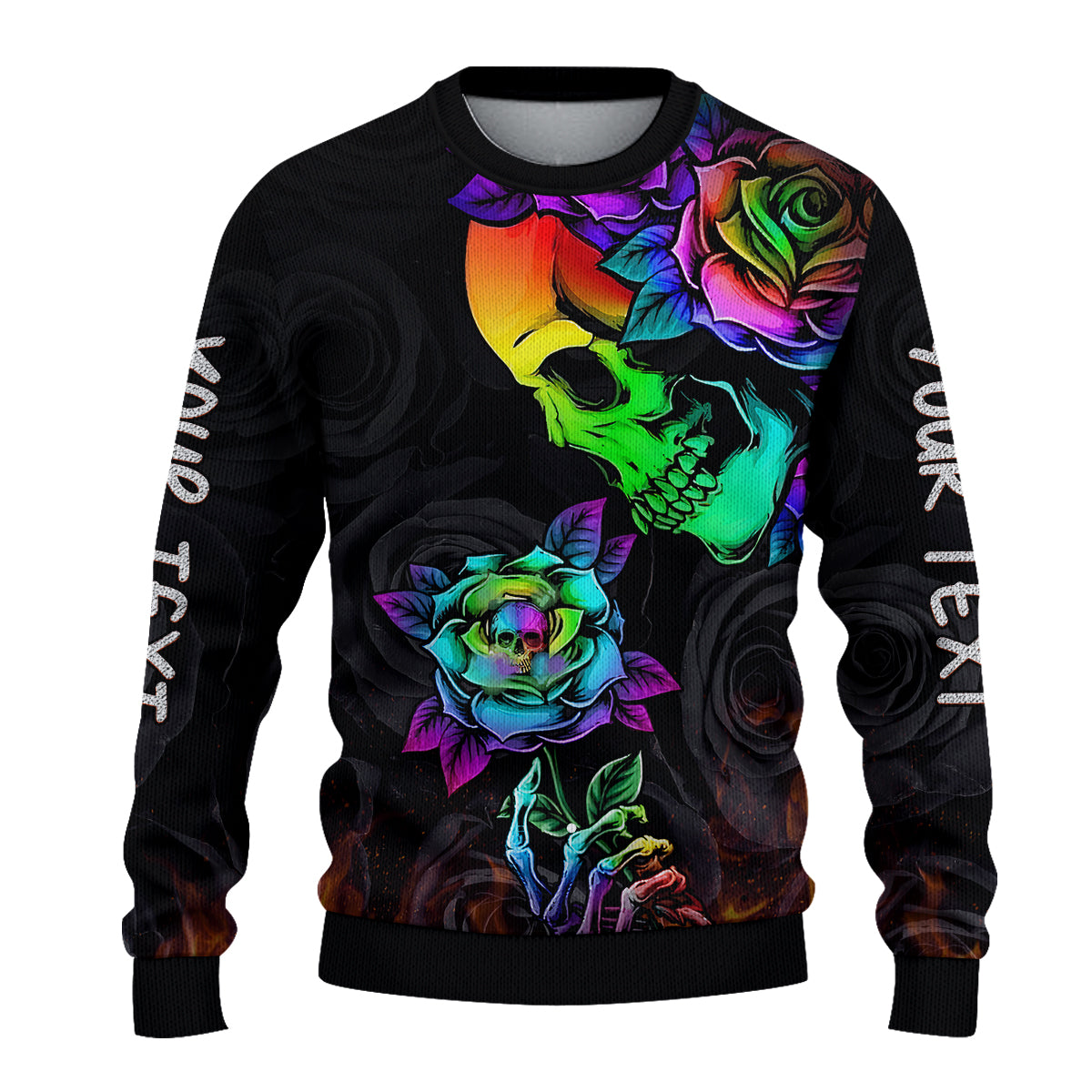 custom-personalised-beautiful-sugar-skull-sweatshirt-dark-night-black-roses