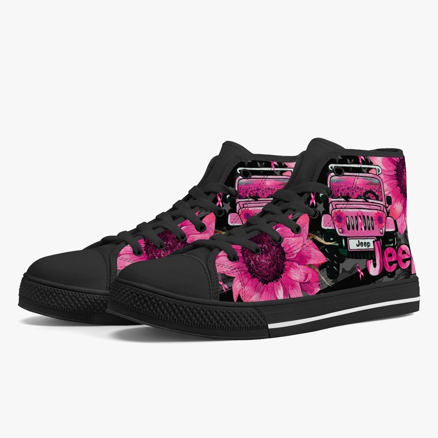 jeep-sunflower-breast-cancer-high-top-canvas-shoes