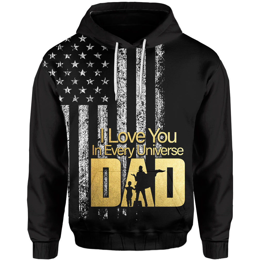 (Custom Personalised) American Flag Father Day Hoodie