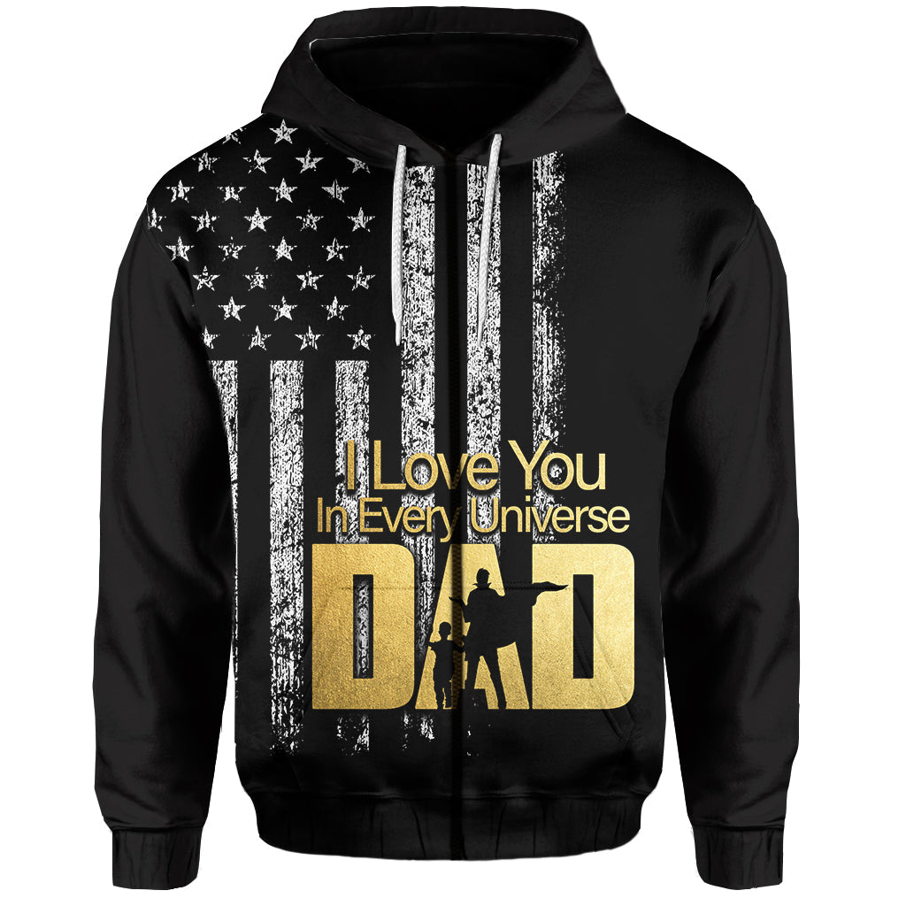(Custom Personalised) American Flag Father Day Hoodie LT6