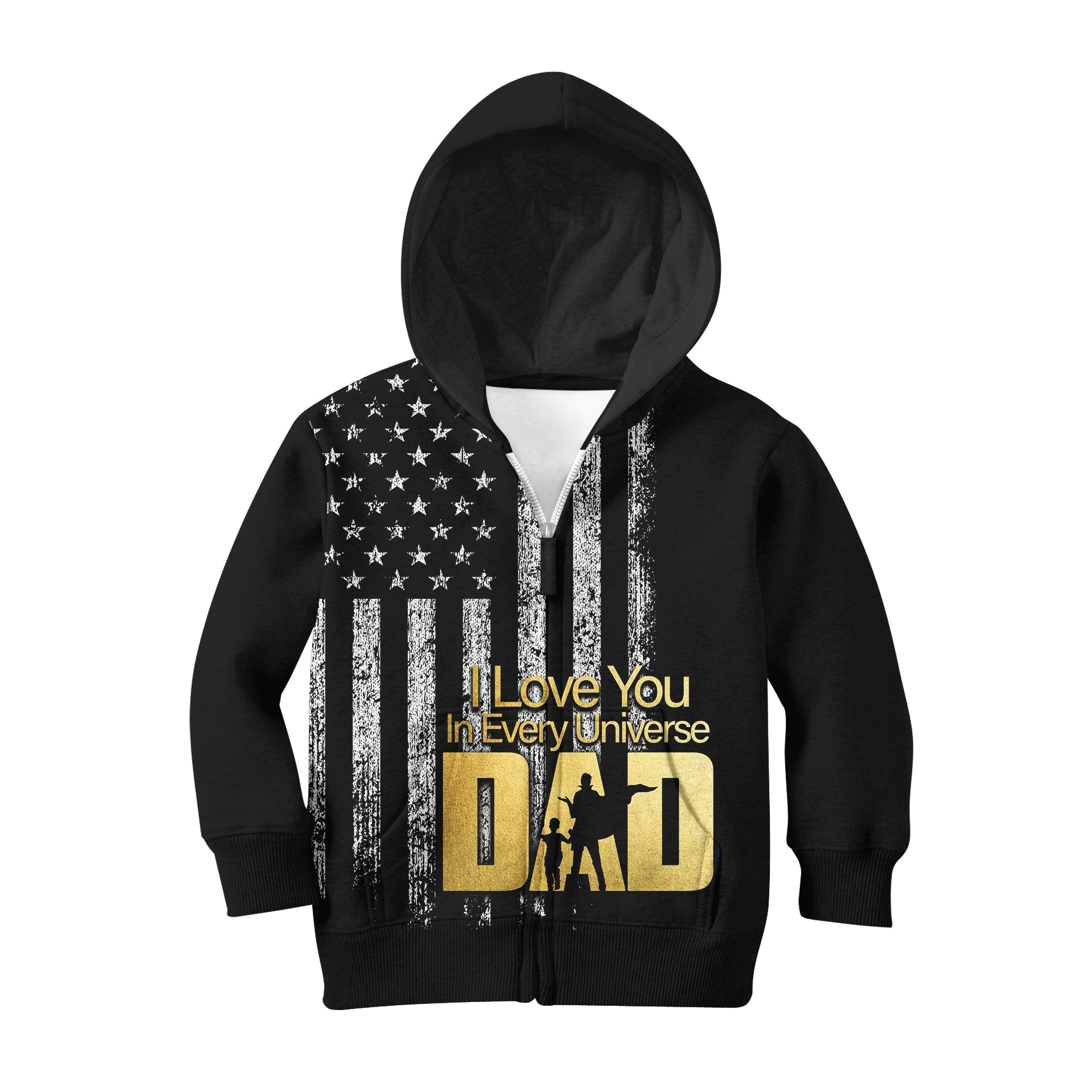 (Custom Personalised) American Flag Father Day Hoodie KID LT6